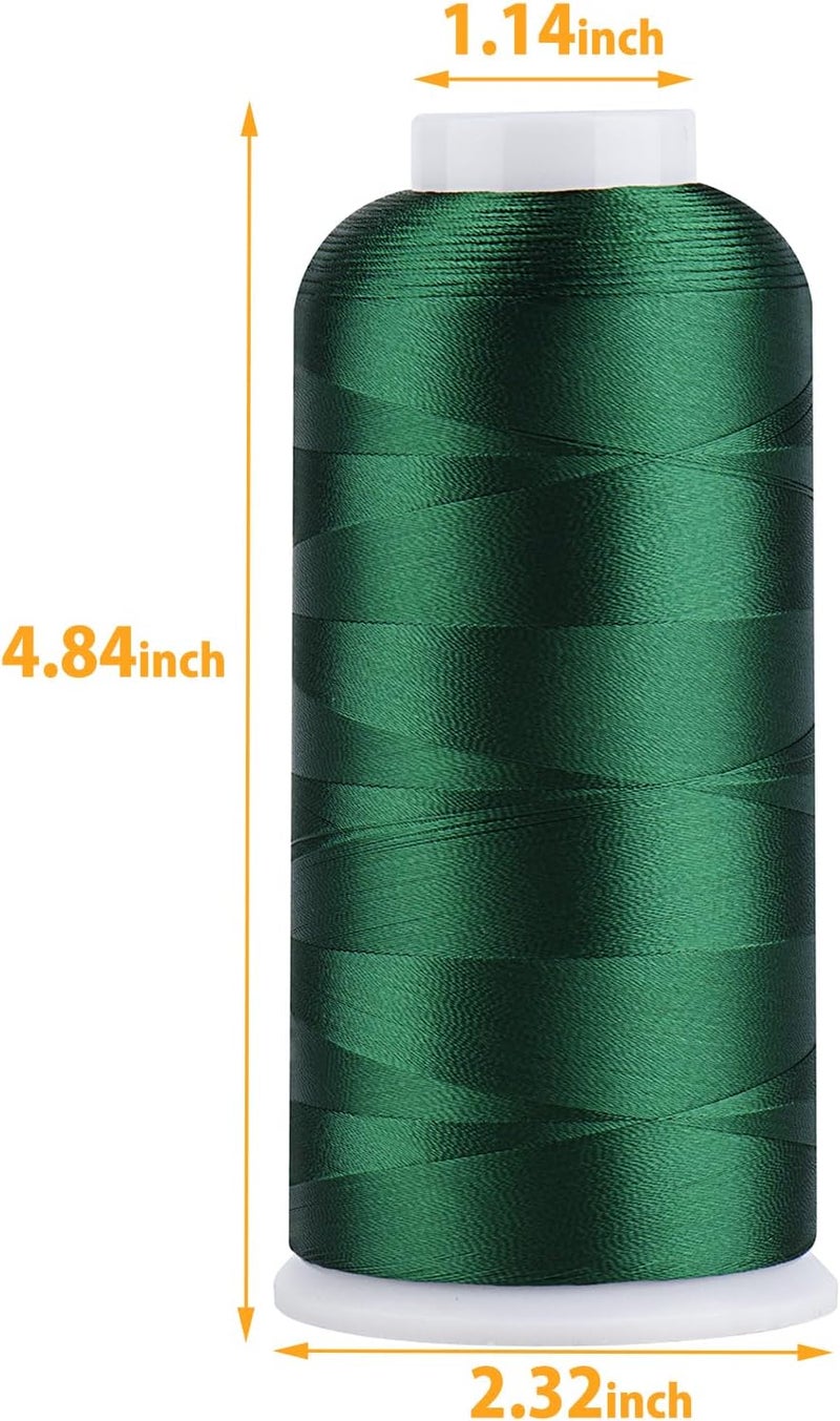 simthread Rayon Embroidery Thread 5500 Yards Huge Spool, 40wt 100% Rayon Viscose for Commercial and Domestic Machines - Green 1103 - Image 1